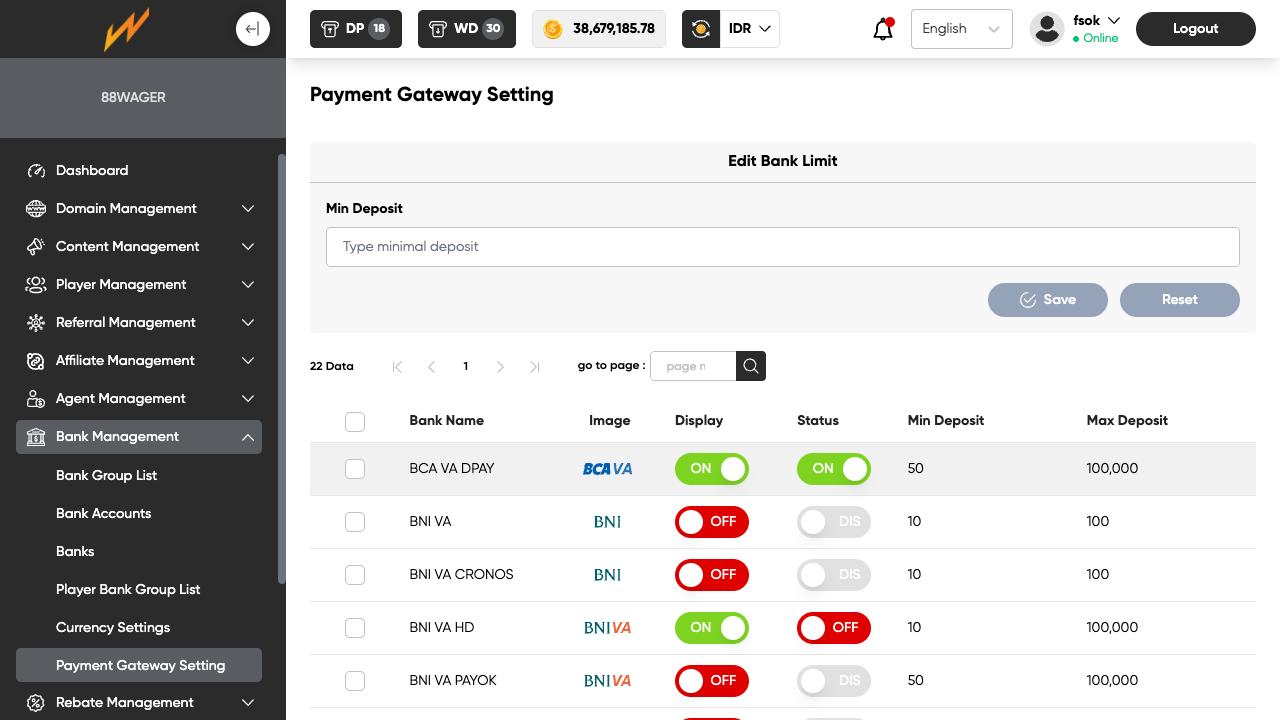 Payment Gateway Setting